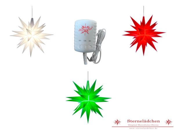 Sterne-Set A1e weiß/grün/rot